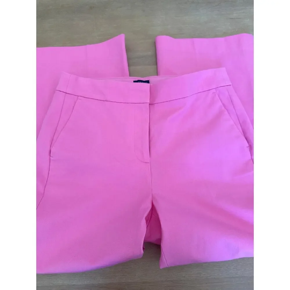 J. Crew Kelsey Cotton Cropped Kick Flare Pant Size 6 Barbie Pink